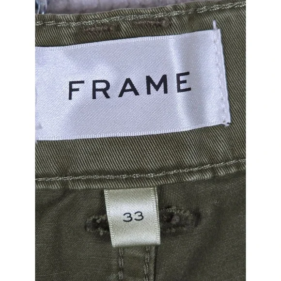FRAME UTILITY POCKET PANTS GREEN WASHED WINTER MOSS Women's Size 33 NWT - Picture 10 of 14